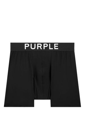 Purple Brand logo-print cotton boxers - Black
