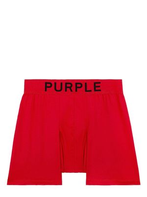 Purple Brand logo-print cotton boxers - Red
