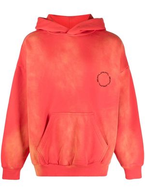 Purple Brand logo-print cotton hoodie - Red
