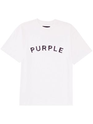 Purple Brand logo-print cotton T-Shirt - White