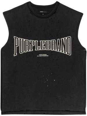 Purple Brand logo-print cotton tank top - Black