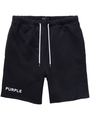 Purple Brand logo-print cotton track shorts - Black
