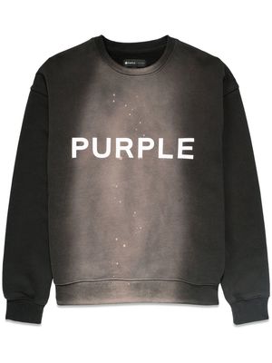 Purple Brand logo-print crew-neck sweatshirt - Black