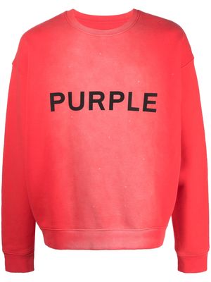 Purple Brand logo-print crew-neck sweatshirt - Red
