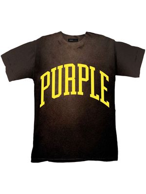 Purple Brand logo-print faded-effect T-shirt - Black