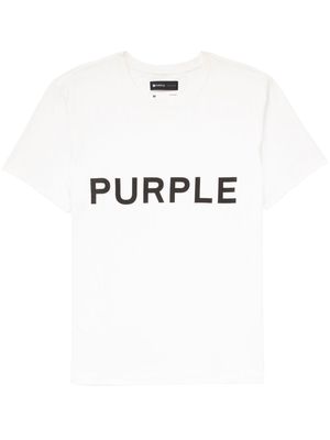 Purple Brand logo-print short-sleeve T-shirt - White
