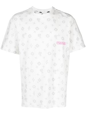 Purple Brand logo-print short-sleeved T-shirt - White