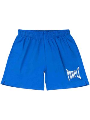 Purple Brand logo-print shorts - Blue
