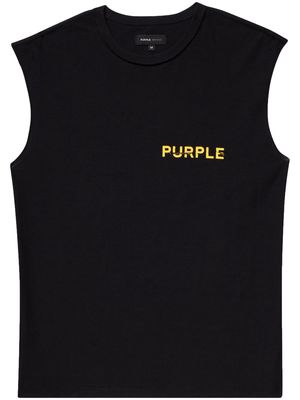 Purple Brand logo-print sleeveless top - Black