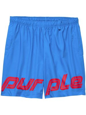 Purple Brand logo-print swim shorts - Blue