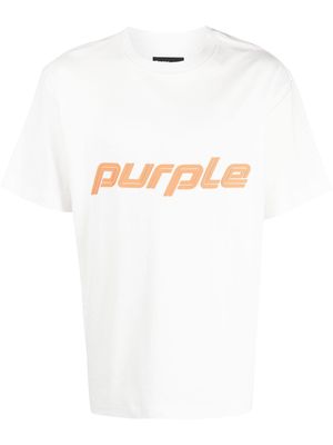 Purple Brand logo print T-shirt - White