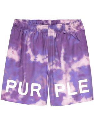 Purple Brand logo-print tie-dye shorts