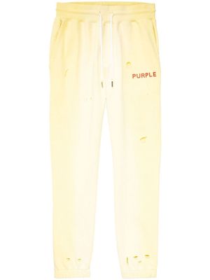 Purple Brand logo-print track pants - Yellow