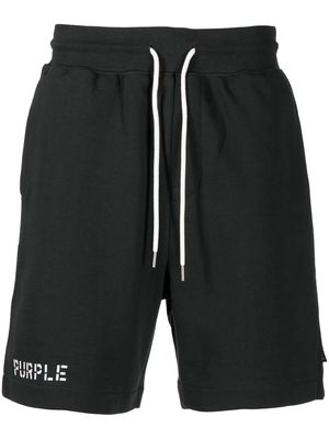 Purple Brand logo-print track shorts - Black
