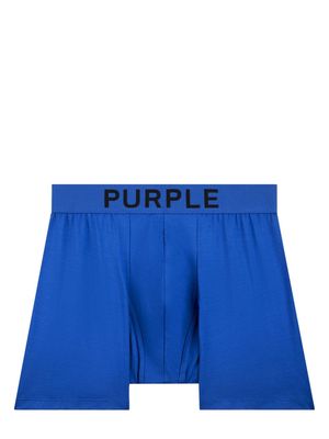 Purple Brand logo-waistband cotton boxers - Blue