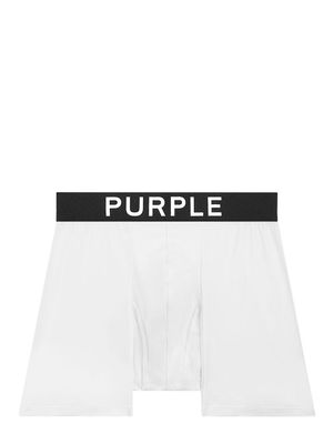 Purple Brand logo-waistband cotton boxers - White