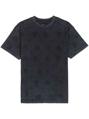 Purple Brand monogram-jacquard cotton T-shirt - Black
