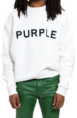 PURPLE BRAND Oversize Fleece Sweatshirt in Off White