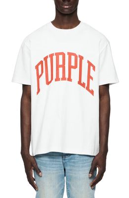 PURPLE BRAND Oversize Heavyweight Logo Graphic T-Shirt in White