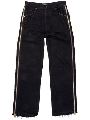 Purple Brand P018 zip-embellished wide-leg jeans - Black