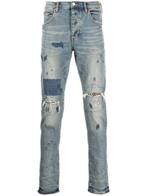 Purple Brand patchwork detail skinny jeans - Blue