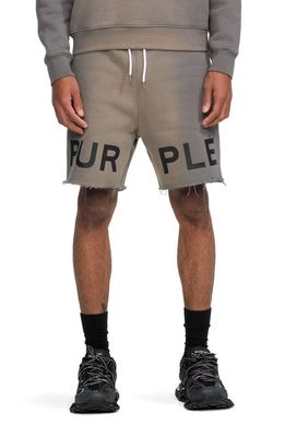 PURPLE BRAND Raw Edge Fleece Shorts in Charcoal