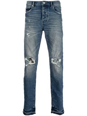 Purple Brand ripped-detail straight-leg jeans - Blue