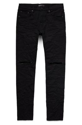 PURPLE BRAND Ripped Slim Fit Jeans in Black