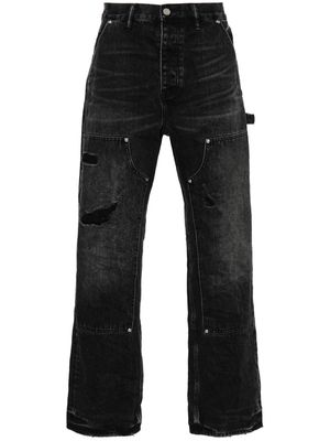 Purple Brand rived-detail straight-leg jeans - Black