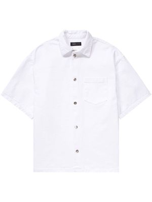 Purple Brand short-sleeve cotton shirt jacket - White