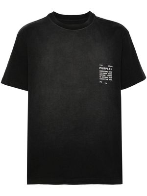 Purple Brand slogan-print cotton T-shirt - Black
