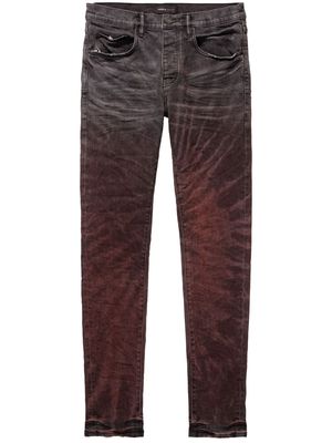 Purple Brand spiral tie-dye low-rise skinny jeans - Red