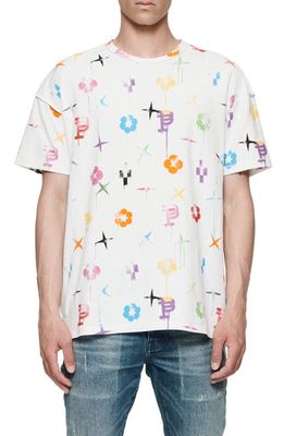 PURPLE BRAND Textured Inside Out Graphic T-Shirt in Off White
