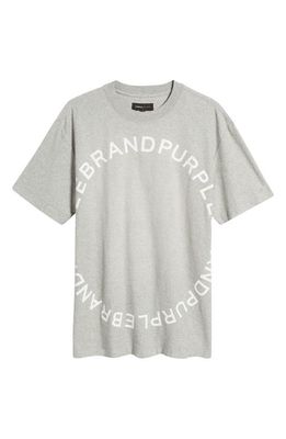 PURPLE BRAND Textured Logo Cotton Graphic T-Shirt in Grey