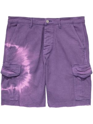 Purple Brand tie-dye cargo shorts