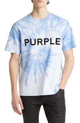 PURPLE BRAND Tie Dye Logo Graphic T-Shirt in Blue