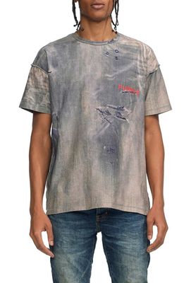 PURPLE BRAND Tie Dye Print Cotton Graphic T-Shirt in Dk Indigo