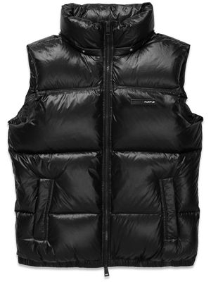 Purple Brand zipped puffer vest - Black