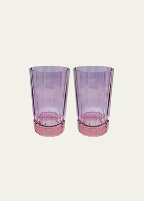 Purple Shaded Glass Tumblers, Set of 2