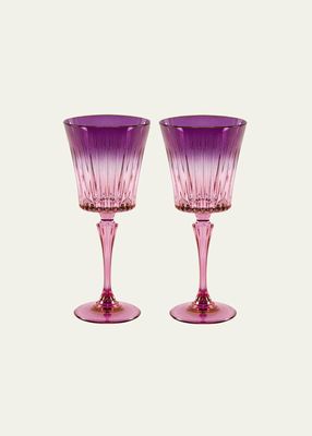 Purple Shaded Stemmed Wine Glasses, Set of 2