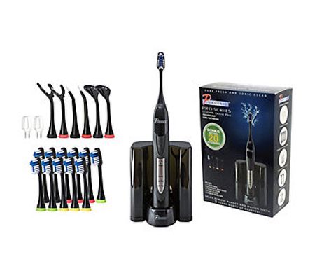 Pursonic Black Rechargeable Electric Toothbrush and Value Pack