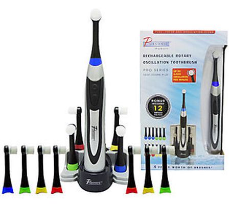 Pursonic Deluxe Plus Rechargeable Toothbrush w/ 12 Brush Heads