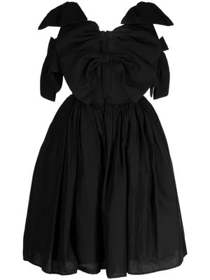 pushBUTTON bow-detailing full-skirt dress - Black