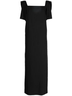 pushBUTTON bow-detailing square-neck dress - Black