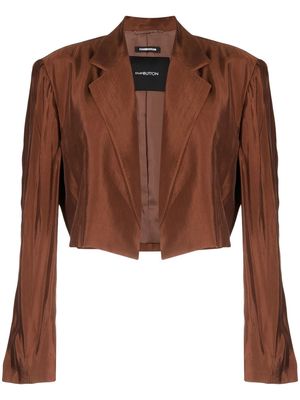 pushBUTTON cropped blazer jacket - Brown