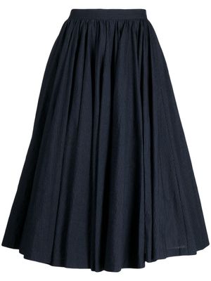 pushBUTTON fully-pleated linen blend skirt - Blue