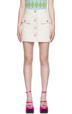 Pushbutton Pink Tweed Miniskirt