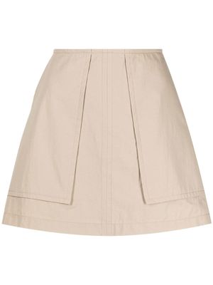 pushBUTTON two-pocket A-Line skirt - Neutrals