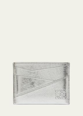 Puzzle Metallic Leather Card Holder