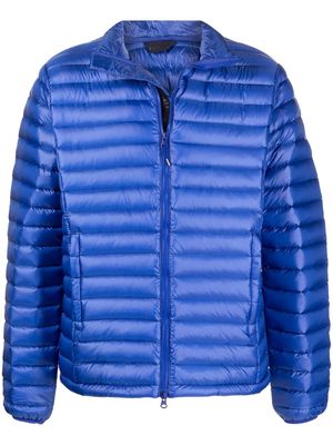 Pyrenex logo-patch quilted puffer jacket - Blue